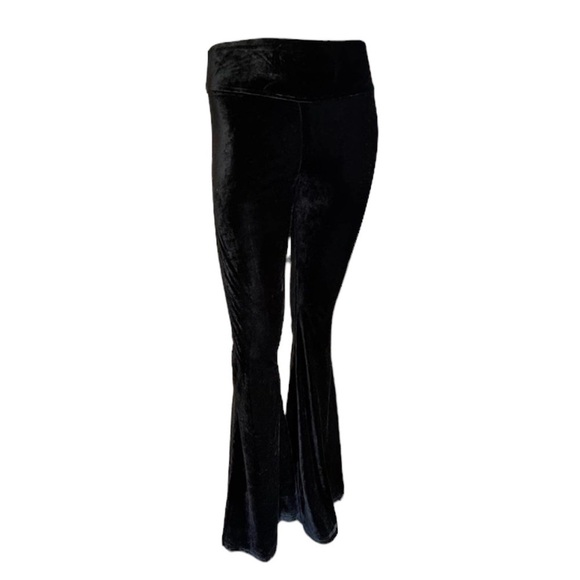 Gypsy Junkies black velour flare leg pants size M/L - Picture 1 of 11